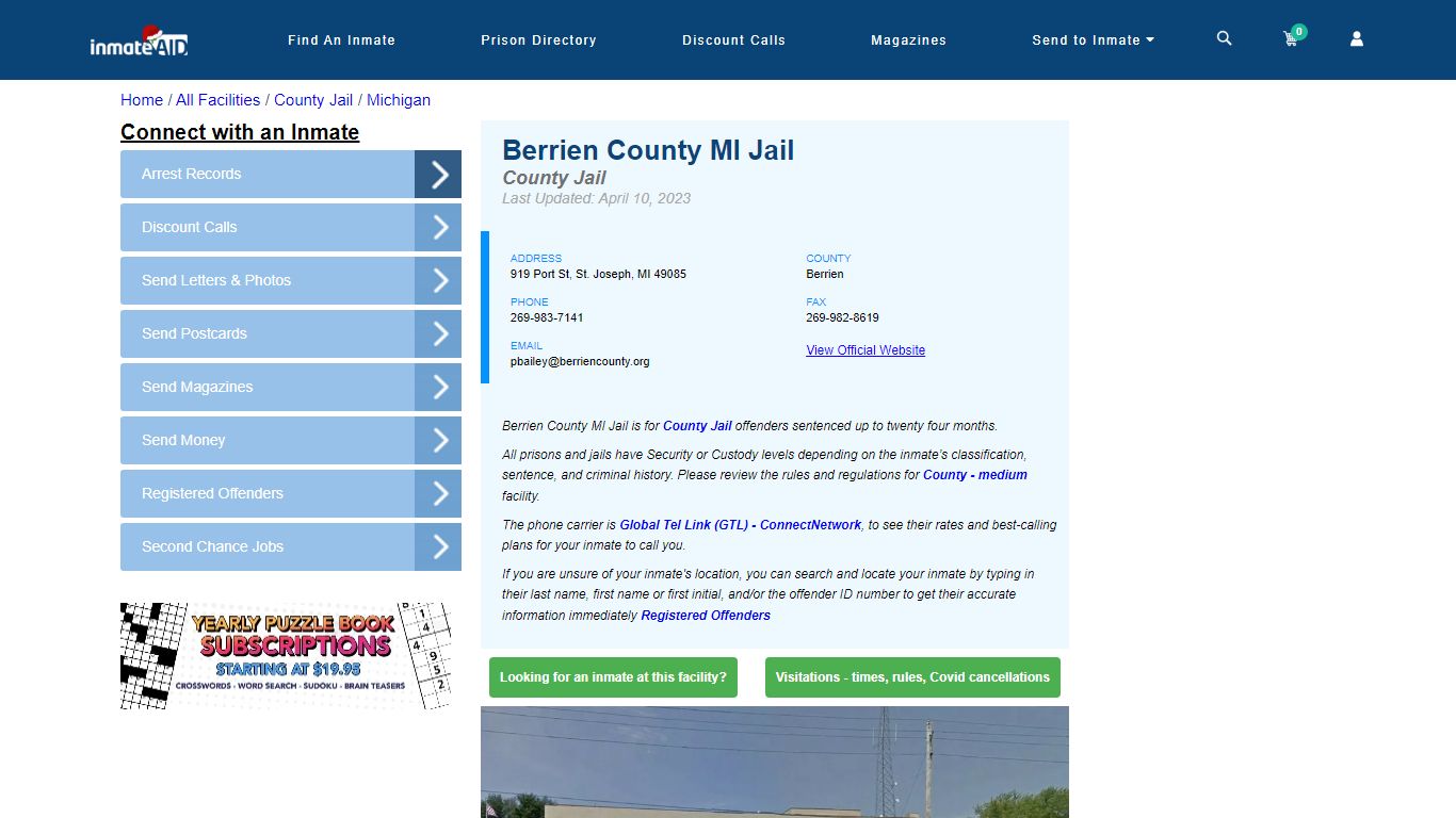 Berrien County MI Jail - Inmate Locator - St. Joseph, MI